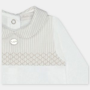 Pelele Pie Cotton Smock Rayas Cuello Martín Aranda