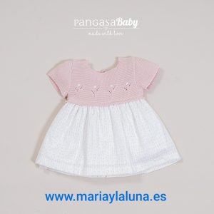 Pangasa Vestido Mini Dots Rosa Empolvado