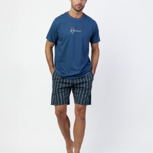 STAY AT HOME Pijama Manga Corta Signature para Hombre