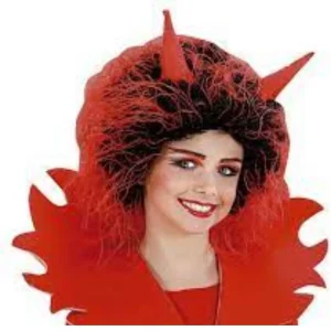 PELUCA DIABLO CON CUERNOS UNISEX