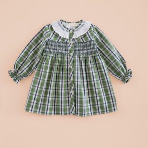 Vestido Smock Tartan Verde Mi Canesu