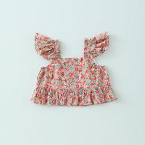 Top Volantes Liberty Rosso Mi Canesu