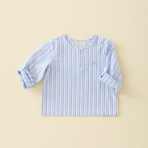Camisa Niño Rayas Azul Cielo Mi Canesu